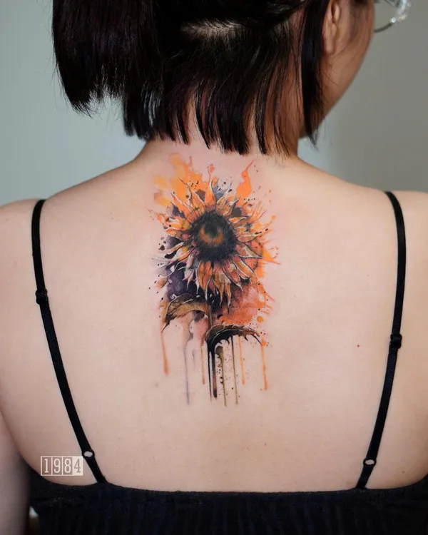 1984 studio - Water Color - Sun Flower - Back