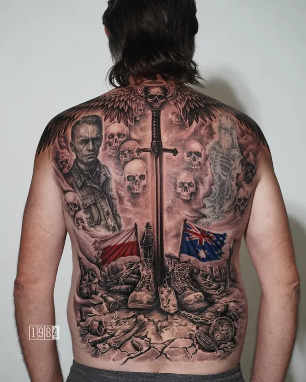 1984 studio - Realistic - Collab tattoo - Back