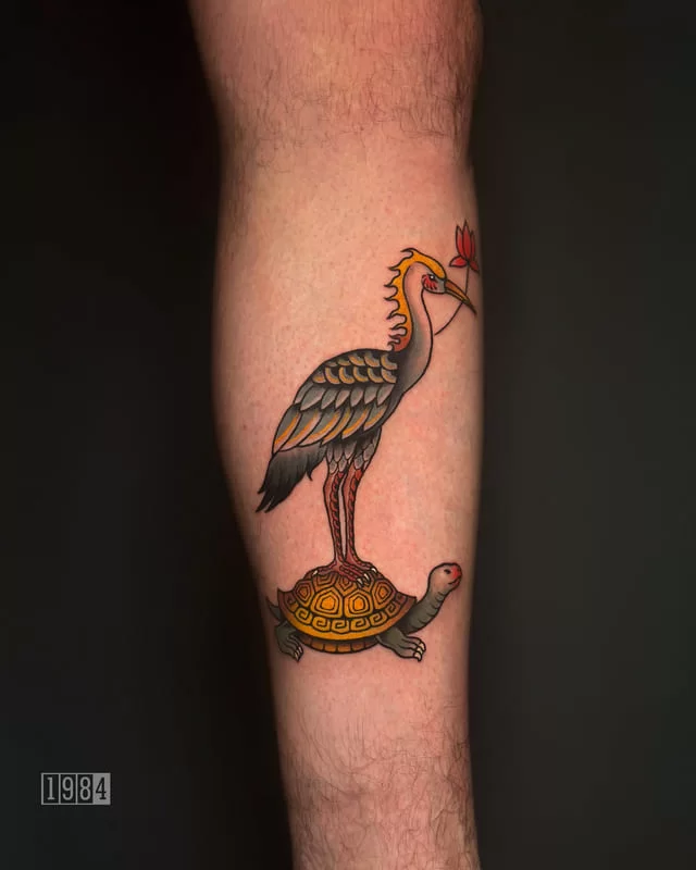 1984 Studio - Colors - Crane and Turtle - Leg
