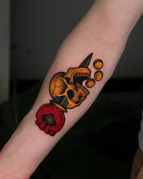 1984 Studio - Old school - Skull - Forearm