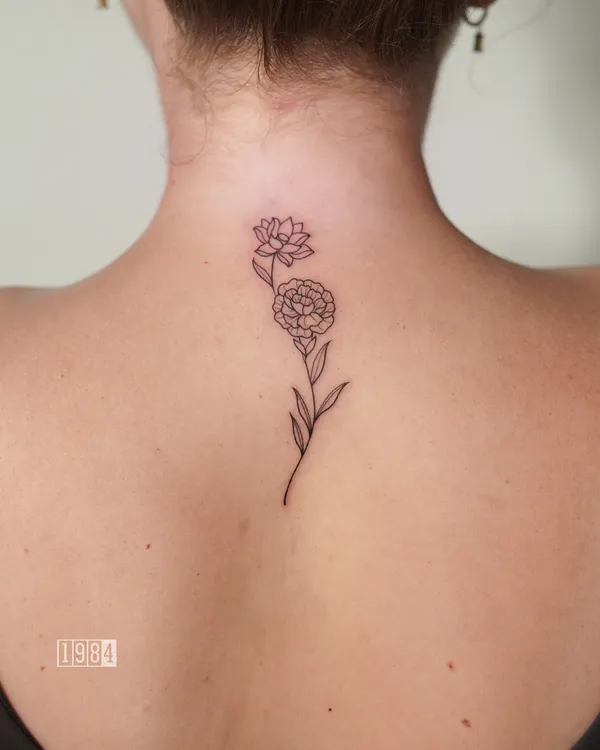1984 Studio - Linework - Flower - Back