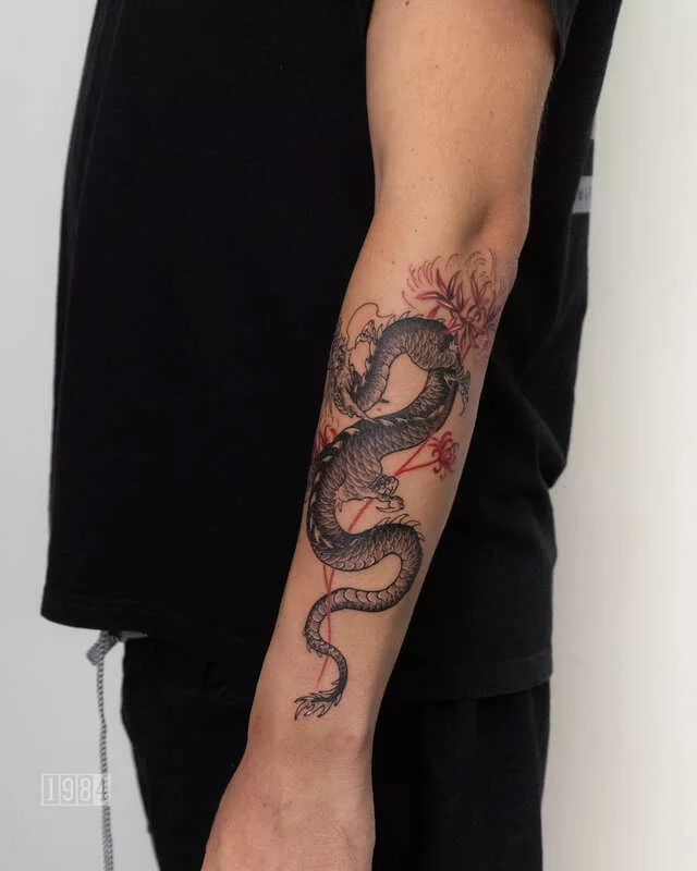 1984 Studio - Blackwork - Asian Dragon - Arm
