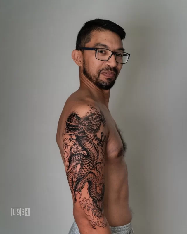 1984 Studio - Blackwork - Asian Dragon - Arm