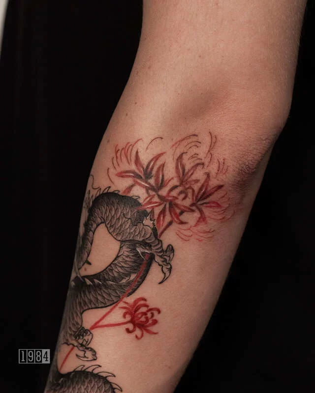 1984 Studio - Blackwork - Asian Dragon - Arm