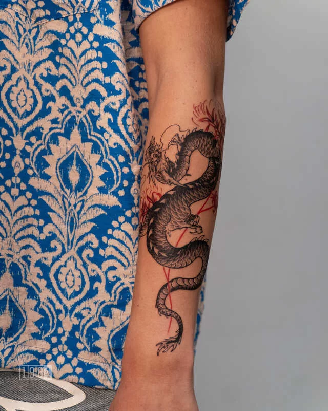 1984 Studio - Blackwork - Asian Dragon - Arm
