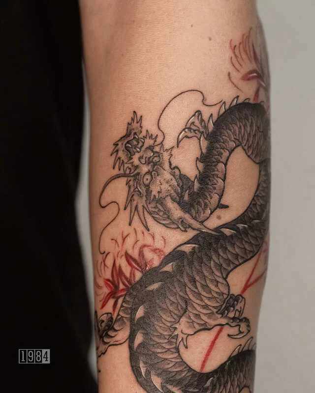 1984 Studio - Blackwork - Asian Dragon - Arm