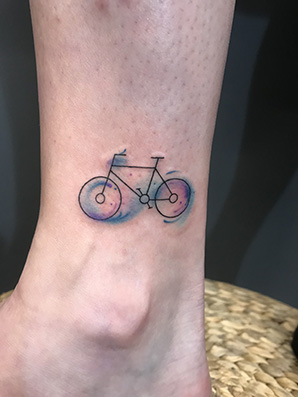 watercolor bicycle tattoo