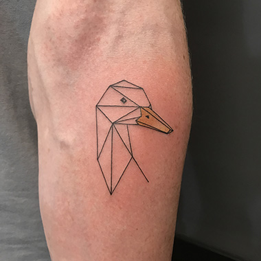 geometric duck tattoo