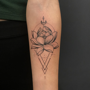 geometric lotus tattoo