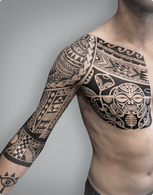 Maori Warrior Powerful Vector Tattoo Template Stencil - Tattoo Wizards