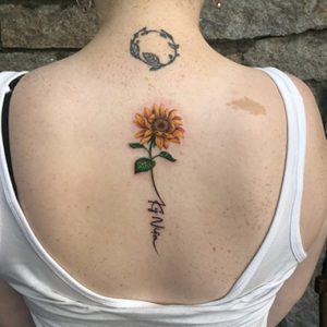 colored sunflower tattoo