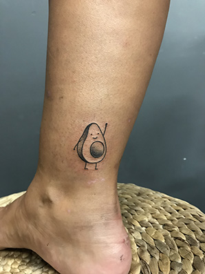 avocado minimalist tattoo