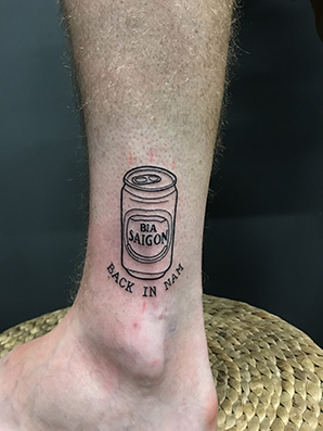 beer can outline tattoo