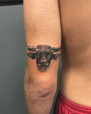realistic buffalo tattoo