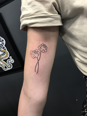 flowers outline tattoo