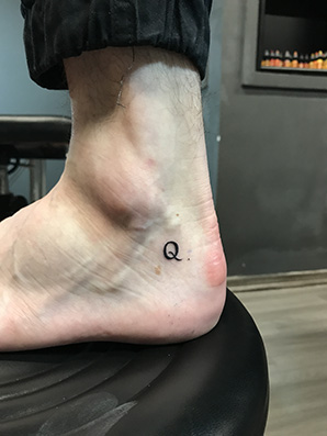 minimalist tattoo on ankle