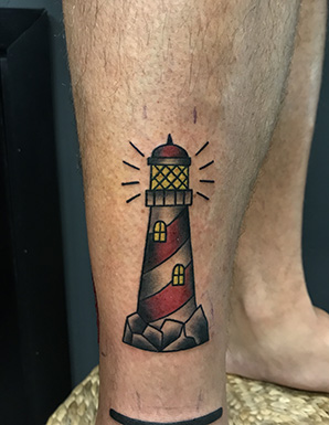 old school lighthouse tattoo