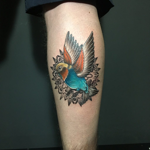 Colorful Mom Tattoo Design with Feather and Arrow