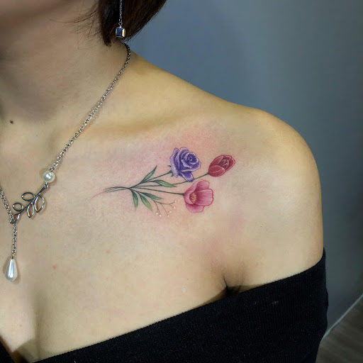 Pretty Ladies Roses Shoulder  Chest Tattoo  Best Tattoo Ideas For Men   Women