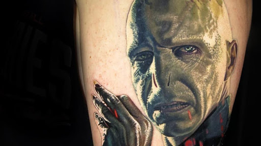 Tattoos of the Villains That Keep Harry Potter on His Toes