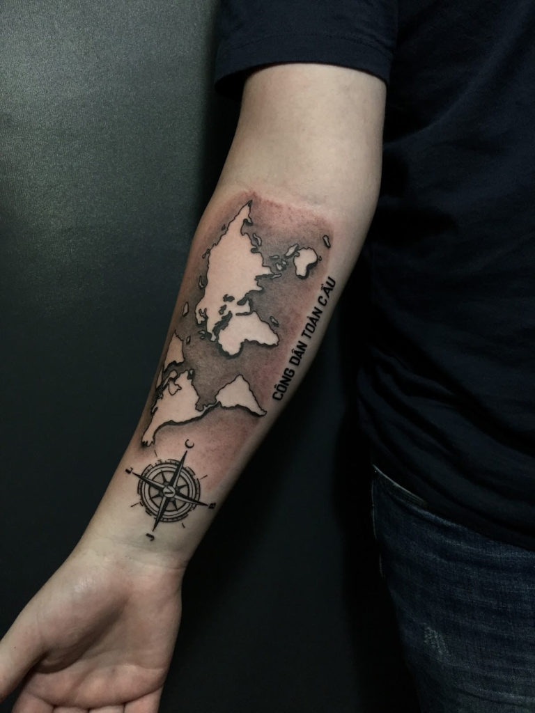 Modern tattoo of compass in hand drawn style isolated on white background  generative ai Stock Illustration | Adobe Stock