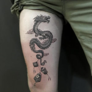 western dragon tattoo outline