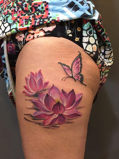 graceful lotus symbol tattoo for girls