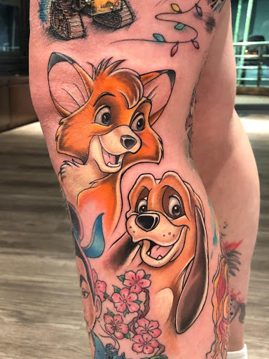 Kate Holt on Instagram The Fox and the Hound   tattoo  germanytattoo tattoogermany berlin berlintattoo tattooberlin  munichtattoo köln kölntattoo tattooköln cologne colognetattoo kerpen  kerpentattoo tattookerpen thefoxandthehound 