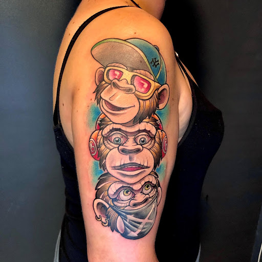 incredible new school tattoos by 1984 tattoo piercing studios