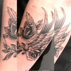 Willy G Tattoo on Twitter Rose and Dove all healed up tattoo rose dove  blackandgrey httpstcoHGTbBZJvA2  X