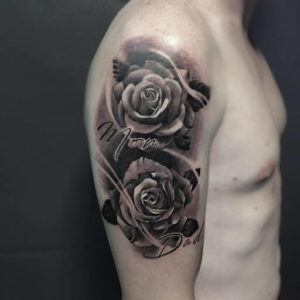 Top 81 Best Rose Tattoos For Men  2021 Inspiration Guide  Rose tattoos  for men Trash polka tattoo Trash polka