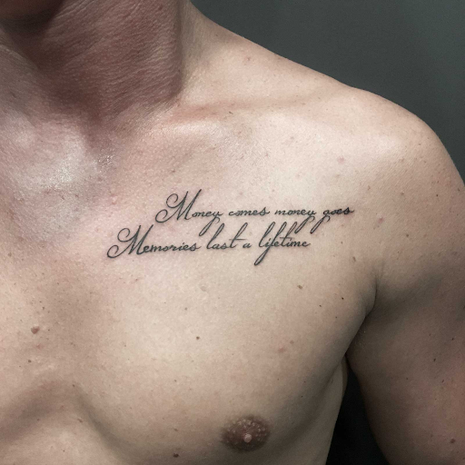 Lettering Chest Tattoos  Photos of Works By Pro Tattoo Artists at  theYoucom