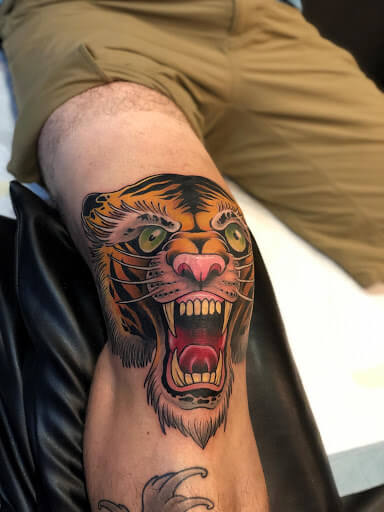 Tiger Tattoo with Ornate Hat