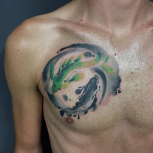 realistic koi fish tattoo