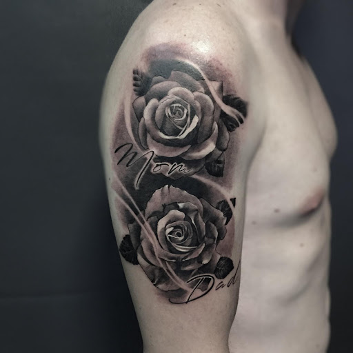 Roses Sleeve Black & White Temporary Tattoo – Temporary Tattoos