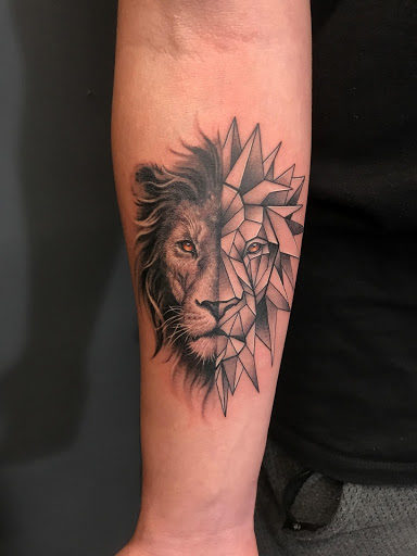 Lion head tattoo Best Tattoo Artist in India Black Poison Tattoo Studio