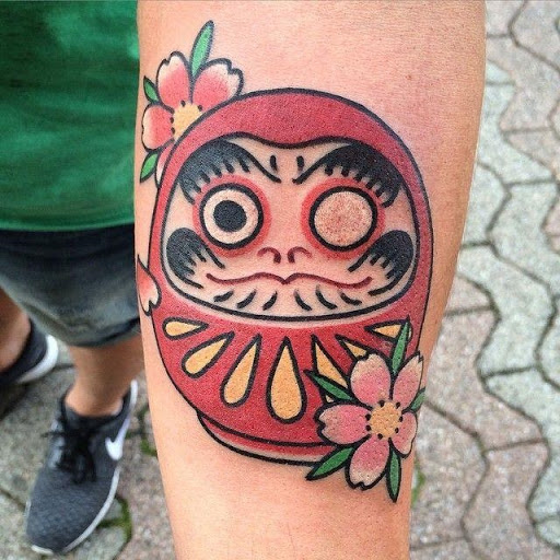 Molly Greens Tattoo and Piercing  Daruma doll design done today The  Daruma doll signifies working towards a goal in Japanese culture when you  get given one both eyes are blank you