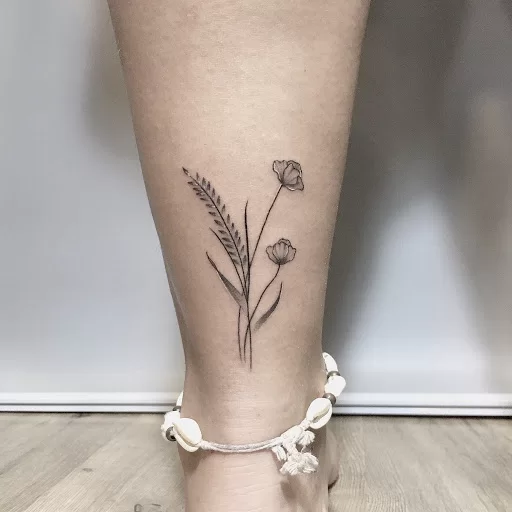 hình xăm hoa cỏ dại