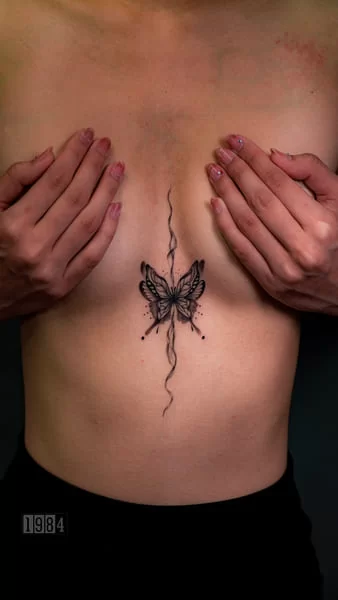 Blackwork - Butterfly - Chest